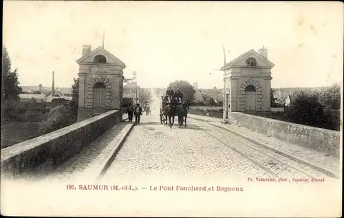 Ak Saumur Maine et Loire, Le Pont Fouchard et Bagneux