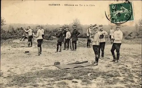 Ak Saumur Maine et Loire, Officiers au Tir a la Cible