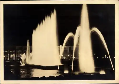 Ak Essen, Gruga Park, Wasserspiele bei Nacht