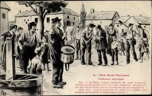 Künstler Ak Nos Bons Paysans, Litterature municipale