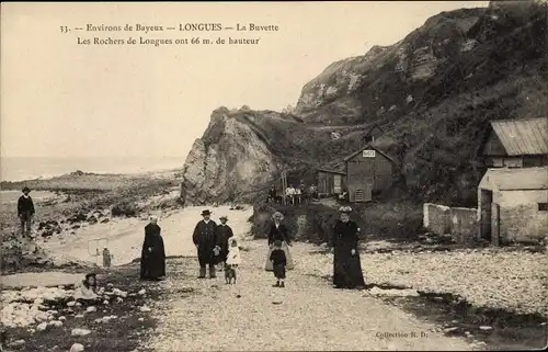 Ak Longues sur Mer Calvados, La Buvette, les Rochers