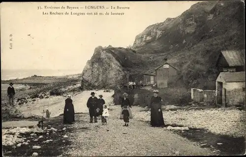 Ak Longues sur Mer Calvados, La Buvette, les Rochers