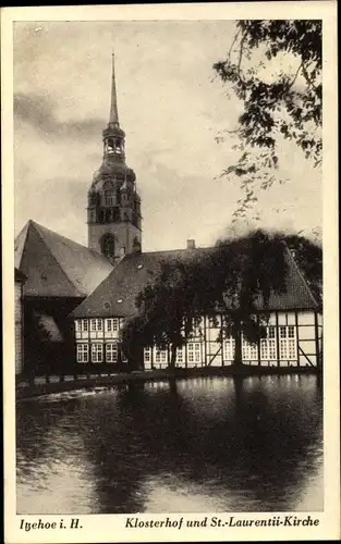 Ak Itzehoe in Holstein, Klosterhof und St. Laurentii Kirche