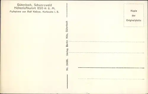 Ak Gütenbach im Schwarzwald, Teilansicht vom Ort, Aufnahme Rolf Kellner