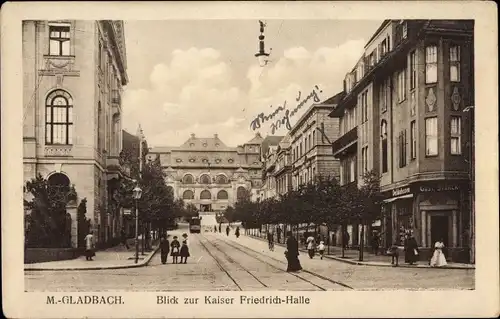 Ak Mönchengladbach am Niederrhein, Blick zur Kaiser Friedrich Halle