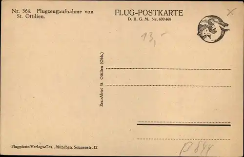 Ak Eresing in Oberbayern, Erzabtei Sankt Ottilien, Fliegeraufnahme