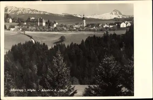 Ak Scheidegg Allgäu, Ansicht v. d. Lötz