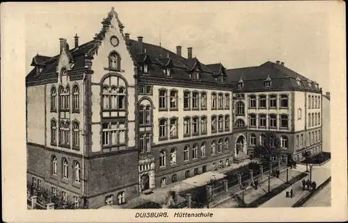 Ak Duisburg im Ruhrgebiet, Hüttenschule, Front