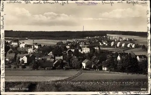 Ak Brünlos Zwönitz im Erzgebirge Sachsen, Panorama