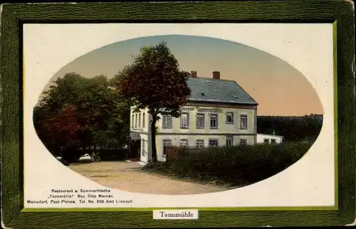 Passepartout Ak Meinsdorf Langenberg Callenberg in Sachsen, Restaurant Tannmühle