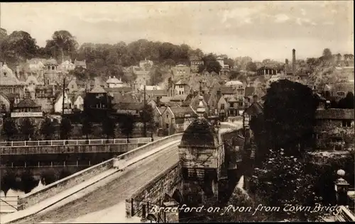 Ak Bradford on Avon Wiltshire South West, View from Town Bridge