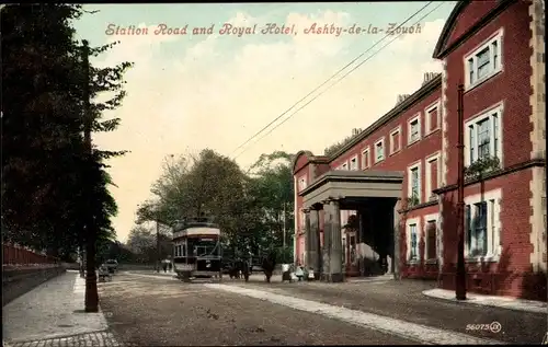 Ak Ashby de la Zouch East Midlands England, Station Road and Royal Hotel