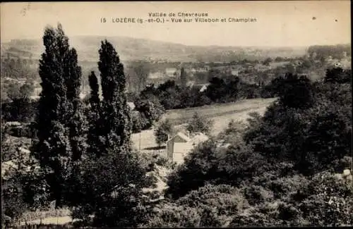 Ak Lozere Essonne, Vue sur Villebon et Champlan