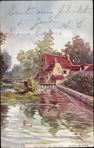 Künstler Ak Brunoy Essonne, Moulin de Jarcy