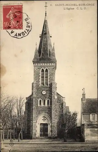 Ak Saint Michel sur Orge Essonne, L'Eglise