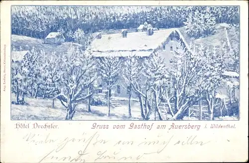 Ak Wildenthal Eibenstock im Erzgebirge, Gasthof am Auersberg, Hotel Drechsler