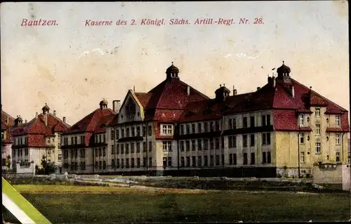 Ak Bautzen in der Lausitz, Kaserne des 2 Kgl. Sächs. Artl. Regt. Nr. 28