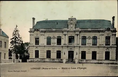 Ak Longué Maine et Loire, Mairie et Caisse d'Epargne