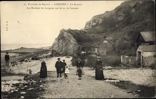 Ak Longues sur Mer Calvados, La Buvette, les Rochers