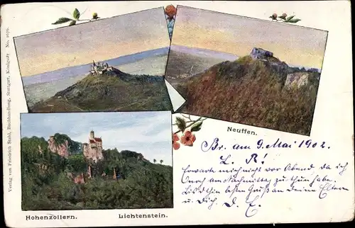 Ak Neuffen in Baden Württemberg, Schloss, Lichtenstein, Hohenzollern