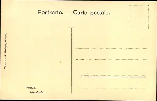 Ak Bad Wildbad im Schwarzwald, Olgastraße