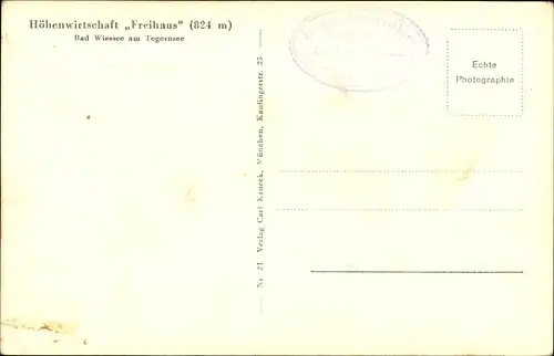 Ak Bad Wiessee Oberbayern, Höhenwirtschaft Preihaus