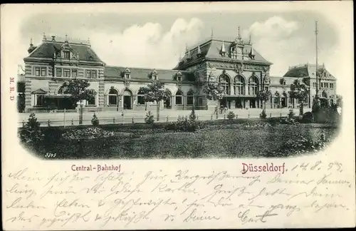 Ak Düsseldorf am Rhein, Zentralbahnhof