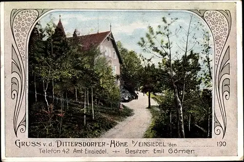 Ak Dittersdorf Amtsberg im Erzgebirge, Dittersdorfer Höhe, Gasthaus Emil Görner