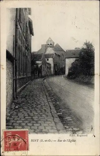 Ak Igny Essonne, Rue de l'Eglise