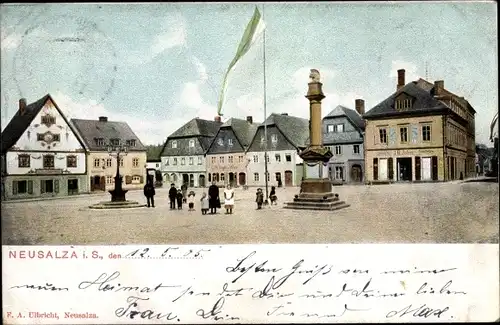 Ak Neusalza Spremberg in Sachsen, Marktplatz, Denkmal