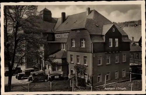 Ak Auerbach im Erzgebirge, Bahnhofshotel Zur Post