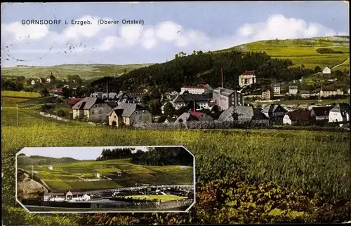 Ak Gornsdorf im Erzgebirge, Oberer Ortsteil mit Umgebung