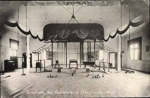 Foto Ak Oberfriedersdorf Friedersdorf Neusalza Spremberg in Sachsen, Turnhalle des Turnvereins