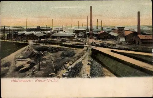 Ak Gröba Riesa an der Elbe Sachen, Hüttenwerk