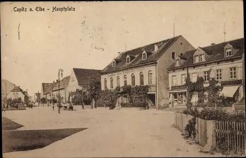 Ak Copitz Pirna in Sachsen, Hauptplatz, Gasthof zum Erbgericht