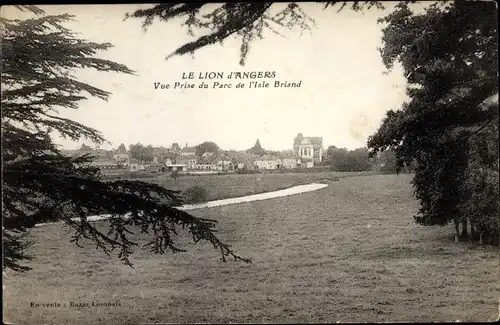 Ak Le Lion d'Angers Maine et Loire, Vue Prise du Parc de l'Isle Briand