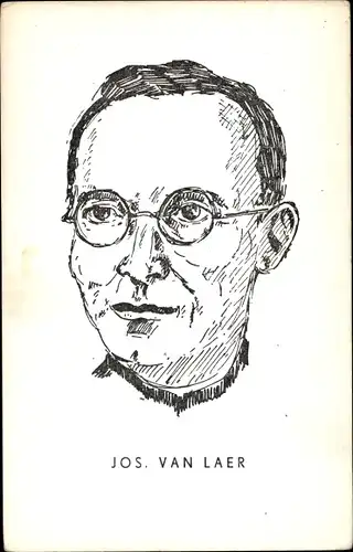 Künstler Ak Flämischer Schriftsteller Jos. van Laer, Portrait