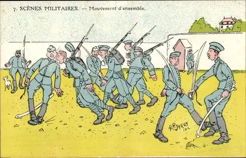 Künstler Ak Jarry, A. P., Scenes Militaires, Mouvement d'ensemble