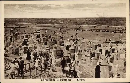 Ak Nordseebad Wangerooge in Ostfriesland, Am Strand