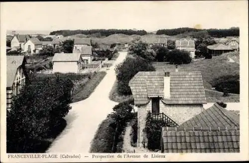 Ak Franceville Plage Calvados, Perspective de l'Avenue de Lisieux