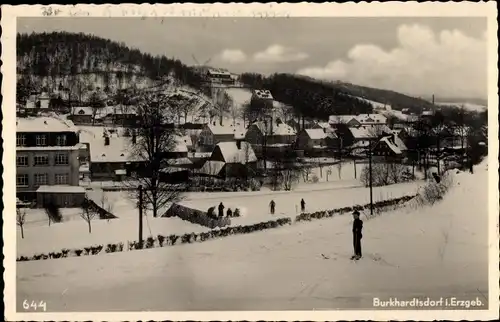 Ak Burkhardtsdorf im Erzgebirge, Winteransicht