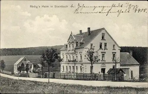 Ak Steinbach Jöhstadt im Erzgebirge Sachsen, Rödig's Heim