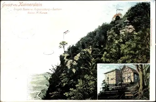 Ak Augustusburg im Erzgebirge, Kunnerstein, Erzgebirge Bastei, Inh. M. Kunze