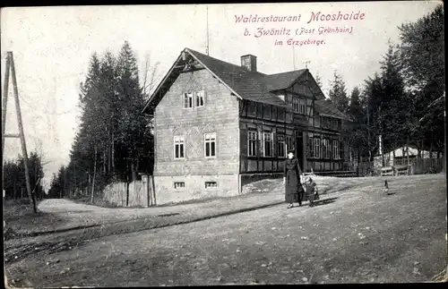 Ak Zwönitz im Erzgebirge Sachsen, Waldrestaurant Mooshaide