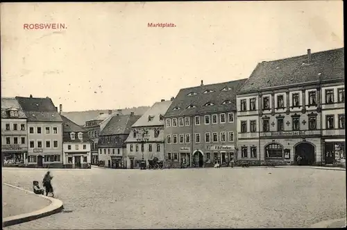 Ak Roßwein in Sachsen, Marktplatz