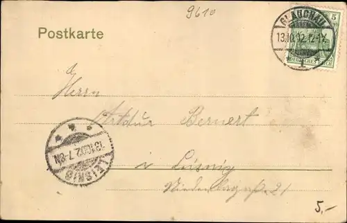 Ak Glauchau in Sachsen, Gottesackerkirche und höhere Webschule