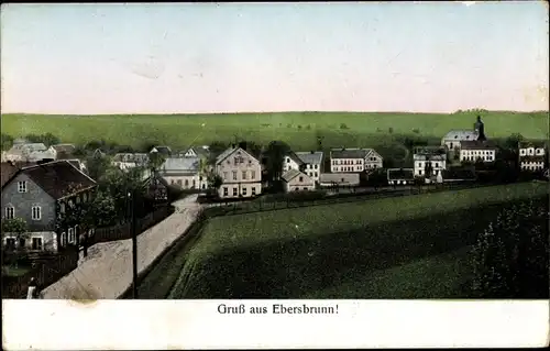 Leuchtfenster Ak Ebersbrunn Sachsen, Teilansicht mit Kirche