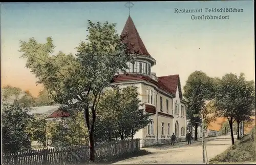 Ak Großröhrsdorf Liebstadt im Erzgebirge, Restaurant Feldschlösschen