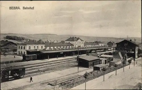Ak Bebra Hessen, Bahnhof, Gleisseite