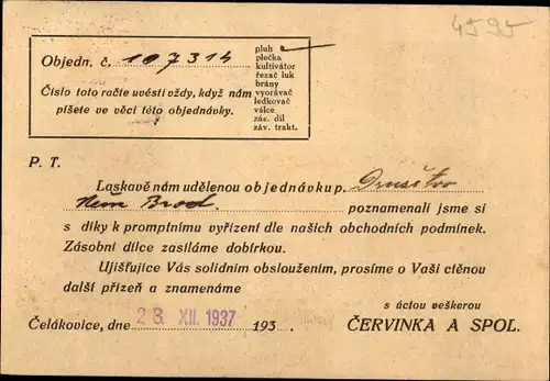 Ak Celakovice Region Mittelböhmen, Cervinka a Spol